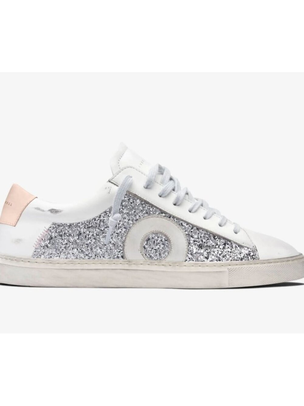 NWOB Oliver Cabell Women Low 1 LEEDS White Leather Sneakers Glitter  Sz 5.5 2254 - Picture 3 of 16
